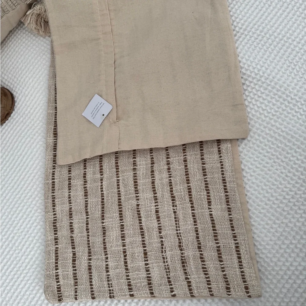 Pom Pom at Home Cream & Brown Striped Pillow case designed for Jojo Body pillow